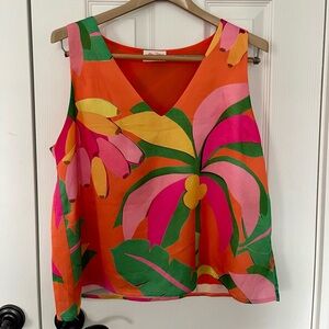 Allie Rose Colorful Tropical Print Tank Top